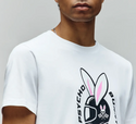Psycho Bunny Mens Racing Bunny Graphic Tee | White
