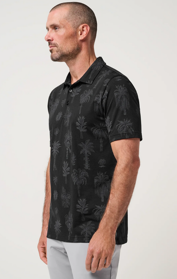 Travis Mathew Performance Jersey Salt Mist Polo | Black