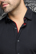 Au Noir Stretch Shirt Short Sleeve | DIVENERE, Black
