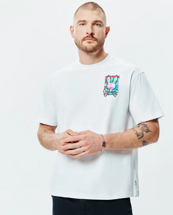 Psycho Bunny Zoom Mens Isaac Oversized Tee | White