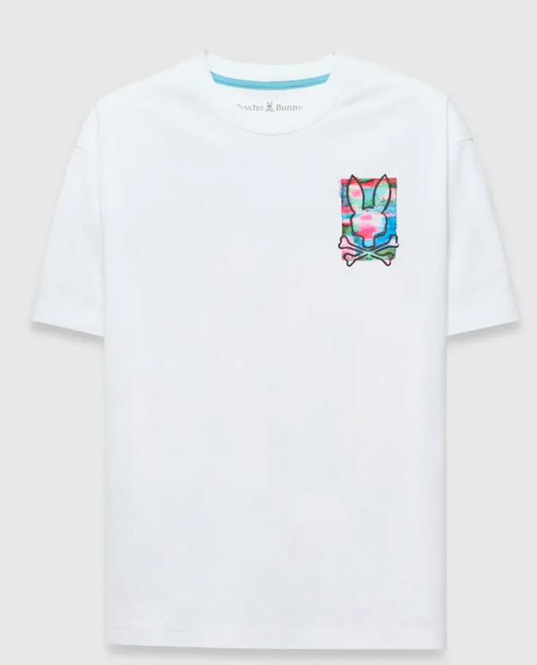 Psycho Bunny Zoom Mens Isaac Oversized Tee | White