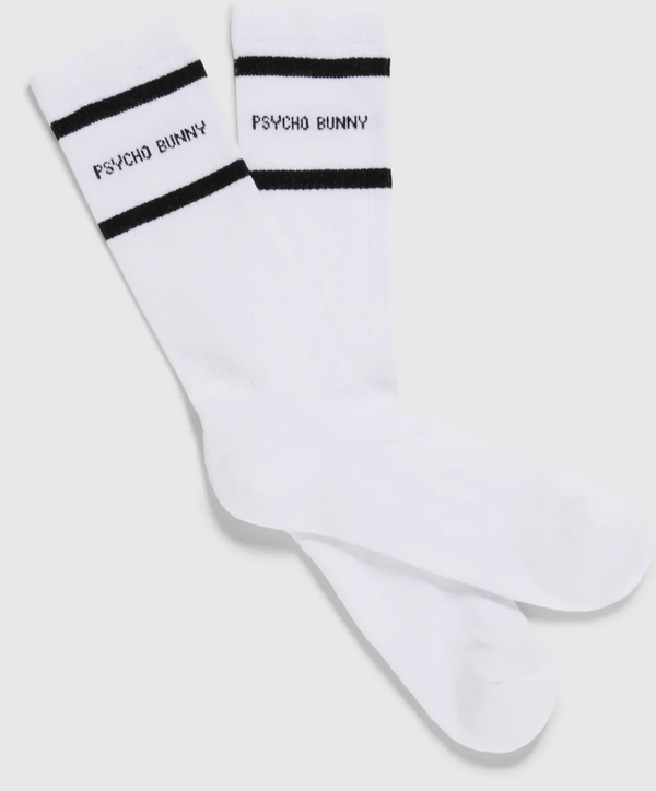 Psycho Bunny Mens 3 Pack Sport Sock | White