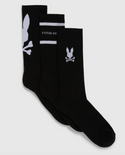 Psycho Bunny Mens 3 Pack Sport Sock | Black