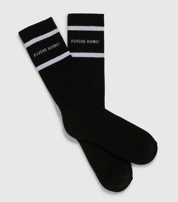 Psycho Bunny Mens 3 Pack Sport Sock | Black