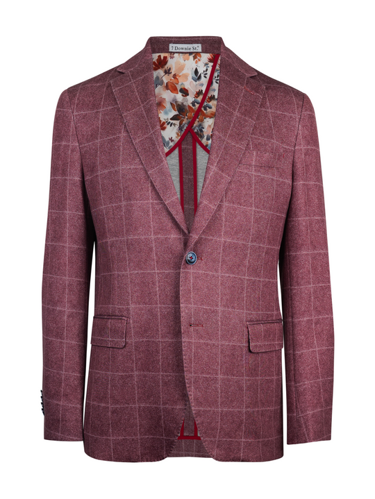 7 Downie St. Sport Jacket Knit Windowpane | Red