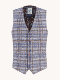 A Fish Named Fred Fancy Check Vest | Jeans Blue