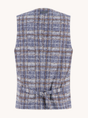A Fish Named Fred Fancy Check Vest | Jeans Blue