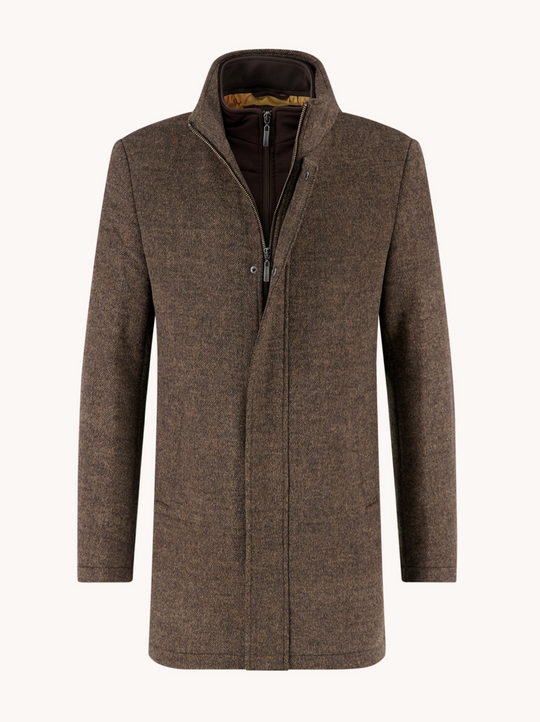 A Fish Named Fred Funnel Coat | Chocolate Brown