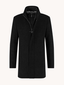A Fish Named Fred Funnel Neck Coat | Black