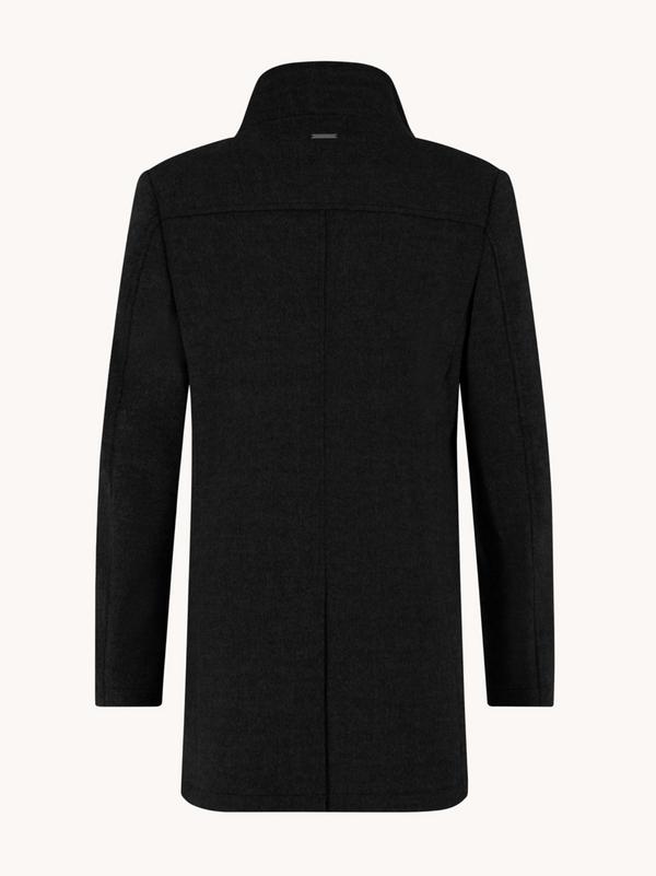 A Fish Named Fred Funnel Neck Coat | Black