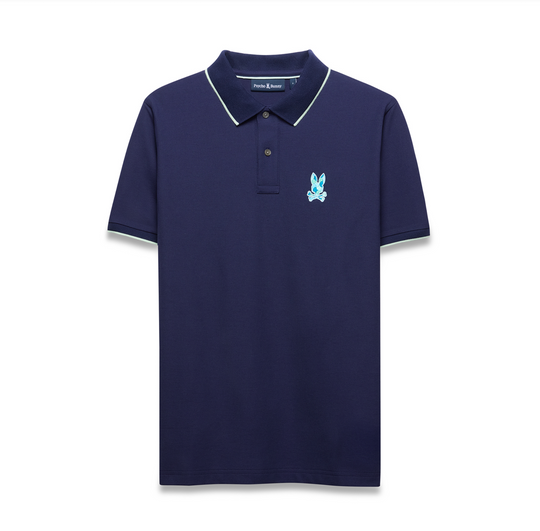 Psycho Bunny Mens Ethan Pique Polo | Evening Blue