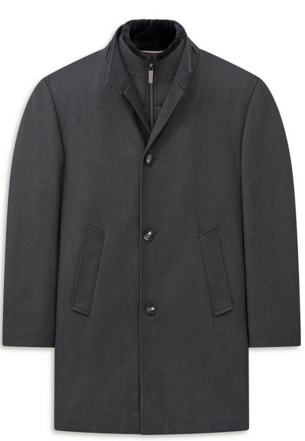 Bugatti Wool Over Coat | Dark Grey