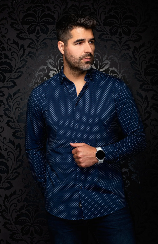 Au Noir 360° Stretch Shirt | Alexander-Fan, Navy