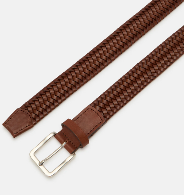 Lloyd Woven Stretch Belt | Cognac