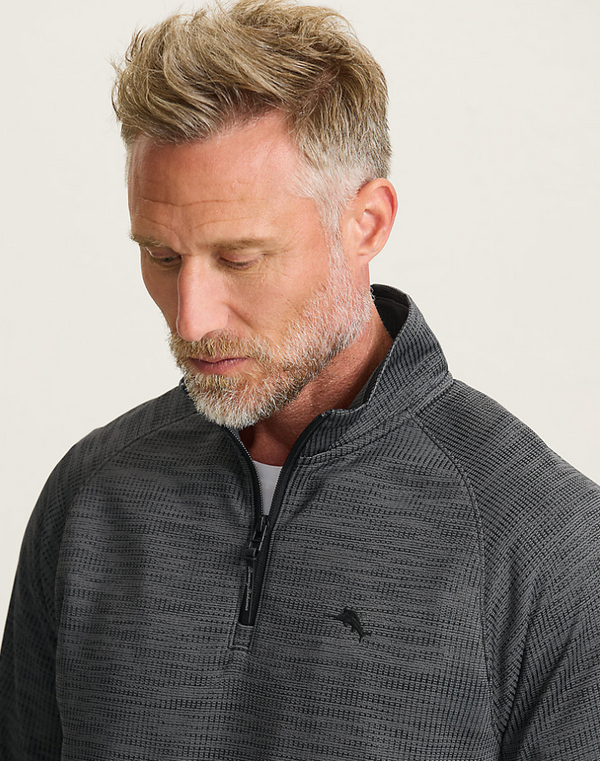 Tommy Bahama Palm Pro Half-Zip IslandZone® Sweatshirt | Black