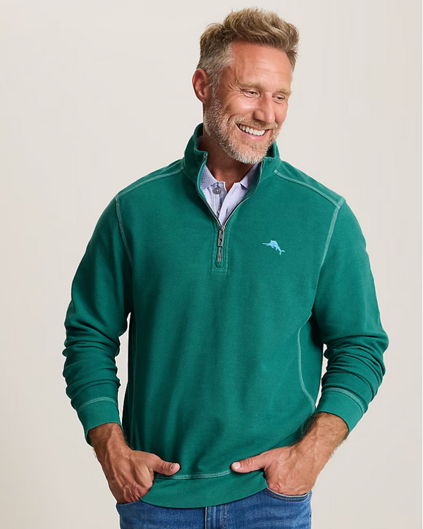 Tommy Bahama Montego Beach Half-Zip Sweatshirt | Deep Sea Teal