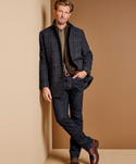 Johnston & Murphy Car Coat | Navy/Brown