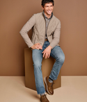 Johnston & Murphy Quilted Full Zip | Tan