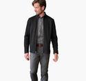 Johnston & Murphy Heathered Full-Zip | Dark Charcoal