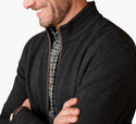 Johnston & Murphy Heathered Full-Zip | Dark Charcoal