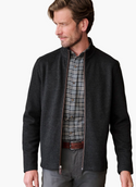 Johnston & Murphy Heathered Full-Zip | Dark Charcoal