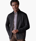 Johnston & Murphy Textured Solid Full Zip | Black