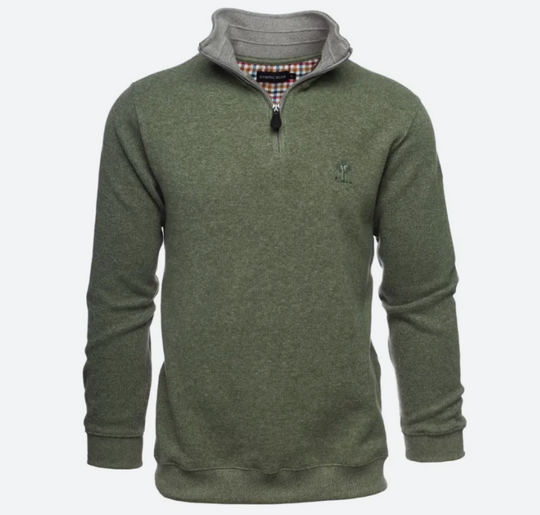 Ethnic Blue Signature Sweater Zip Neck | Green