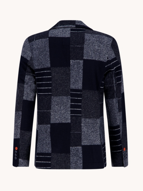 A Fish Named Fred Patchwork Blazer | Navy