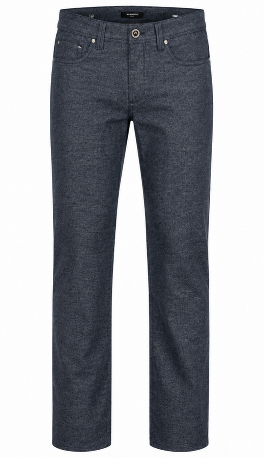 Alberto Premium Wool Look Pant Pipe 1437-880 | Dark Blue