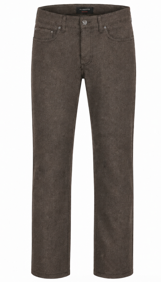 Alberto Regular Fit Pipe Ceramica Pant 1438 | Brown (580)