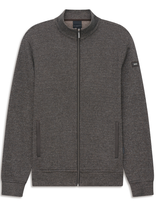 Bugatti Knit Sweater Full Zip | Beige