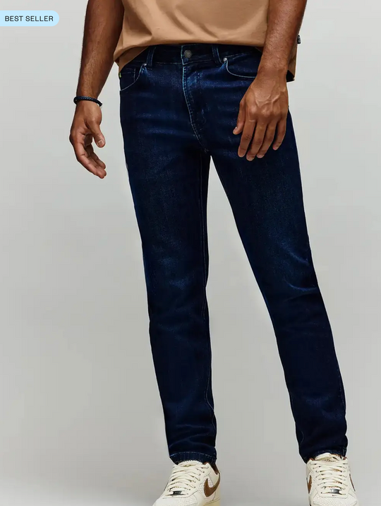 Psycho Bunny Mens Emerson Slim Fit Denim Pant 32 L | Blue Black Rinse