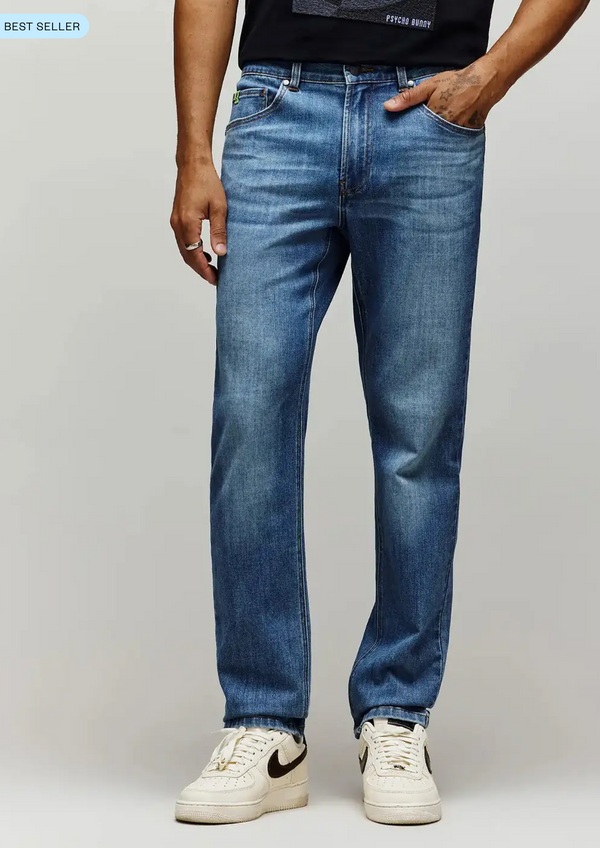 Psycho Bunny Mens Emerson Slim Fit Denim Pant 32 L | Light Wash