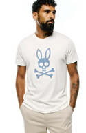 Psycho Bunny Mens Stan Pima Cotton Graphic Tee | Ecru