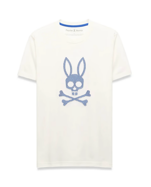 Psycho Bunny Mens Stan Pima Cotton Graphic Tee | Ecru