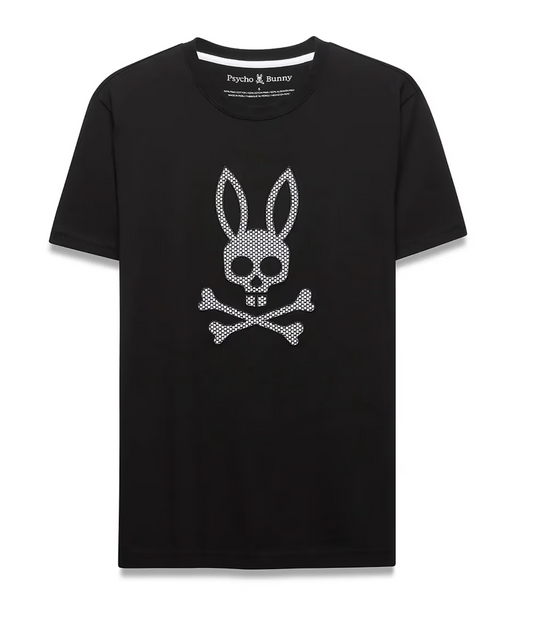 Psycho Bunny Mens Stan Pima Cotton Graphic Tee | Black 2