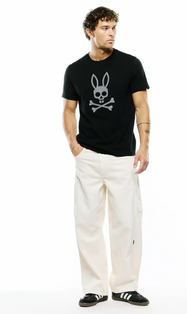 Psycho Bunny Mens Stan Pima Cotton Graphic Tee | Black 2