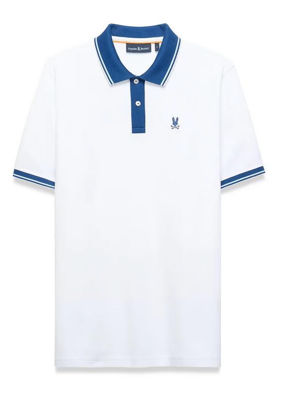 Psycho Bunny Mens Stan Pima Piqué Polo | White
