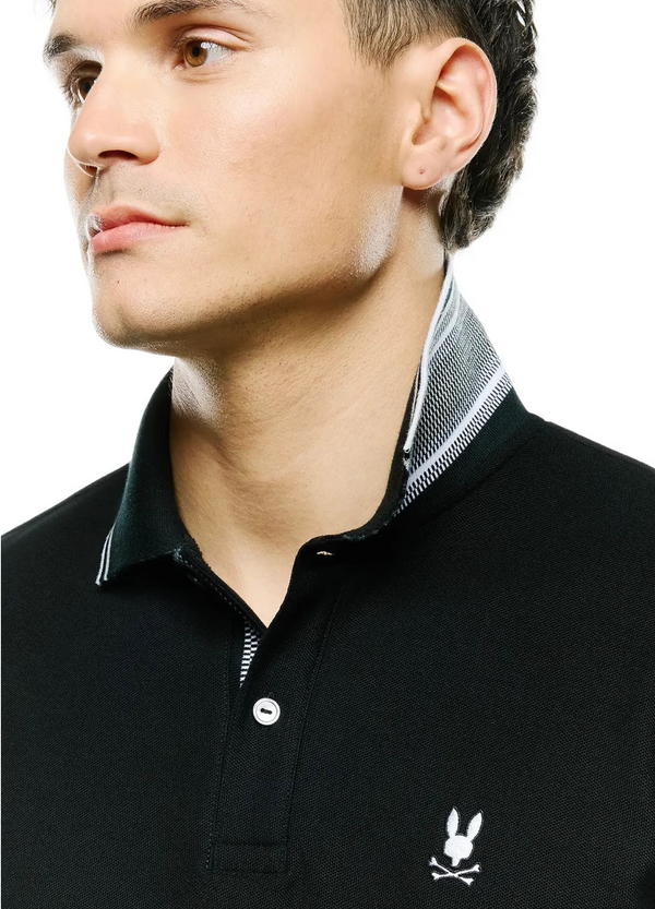 Psycho Bunny Mens Stan Pima Piqué Polo | Black