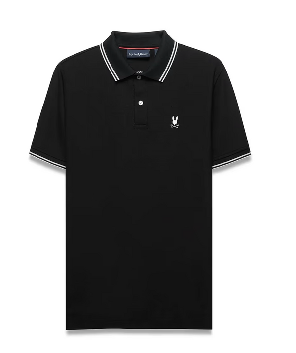 Psycho Bunny Mens Stan Pima Piqué Polo | Black