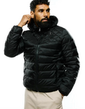 Psycho Bunny Mens Emerik Hooded Puffer Jacket | Black