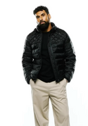 Psycho Bunny Mens Emerik Hooded Puffer Jacket | Black