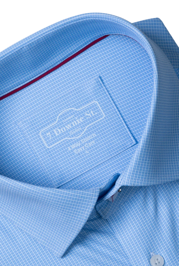 7 Downie St. Silk Touch Shirt with Stretch | Light Blue
