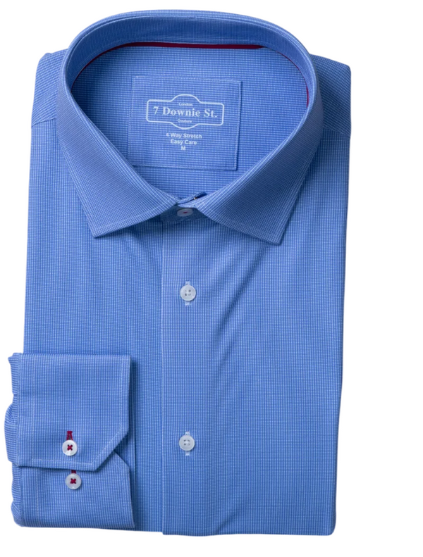 7 Downie St. Silk Touch Shirt with Stretch | French Blue