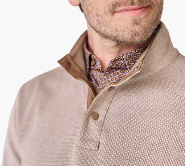 Johnston & Murphy Westcott Quarter-Snap Pullover | Tan