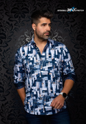 Au Noir Stretch Shirt Laredo | Navy