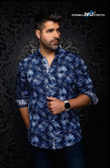 Au Noir Stretch Shirt Ignis | Navy