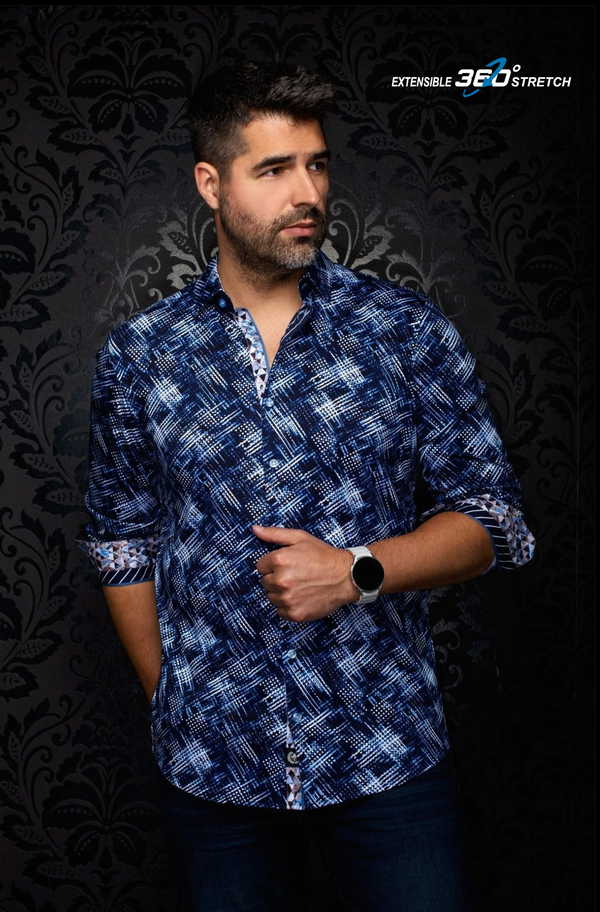 Au Noir Stretch Shirt Ignis | Navy