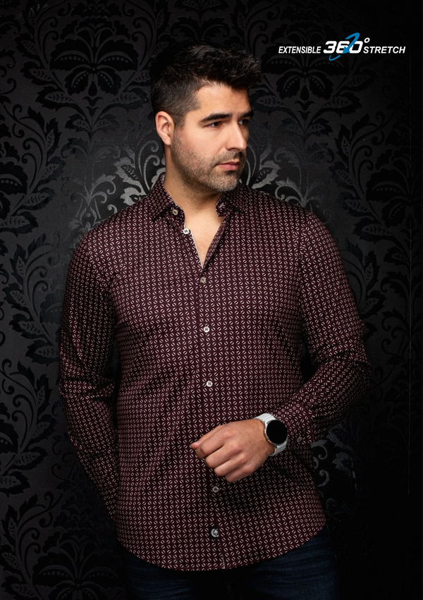 Au Noir Stretch Shirt Manhattan | Brown