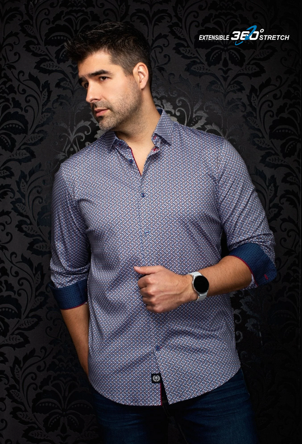 Au Noir Stretch Shirt Manhattan | Grey